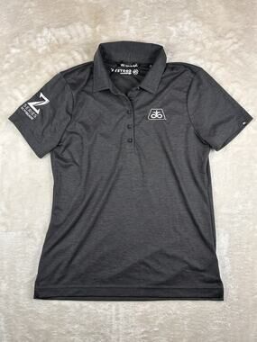 Travis Mathew Polo Shirt Womens Sz M Charcoal Grey Short Sleeve Golf Top Stretch